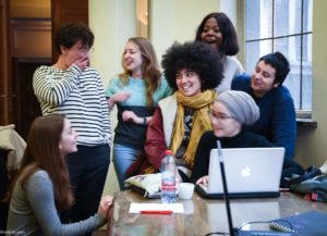 find your voice project workshop Women having fun together editing videos